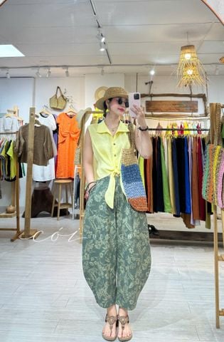 Quần ống cong linen Cói Design