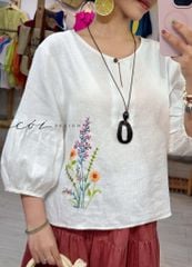 Áo thêu hoa hướng dương trong nắng Cói Design