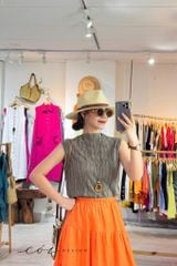 Áo cổ lọ vải dập ly Cói Design