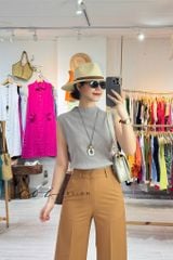 Áo cổ lọ vải dập ly Cói Design