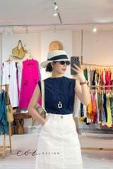 Áo cổ lọ vải dập ly Cói Design