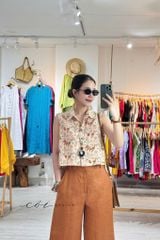 Quần suông phối bèo lai túi linen tưng premium Cói Design