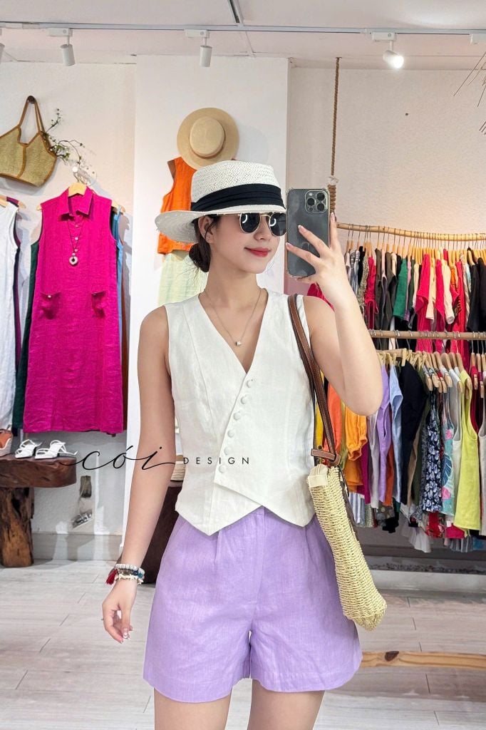 Quần short blazer linen prenium  Cói Design