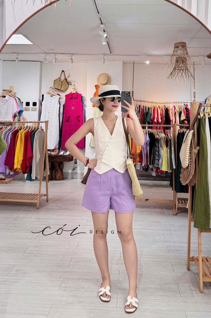 Quần short blazer linen prenium  Cói Design