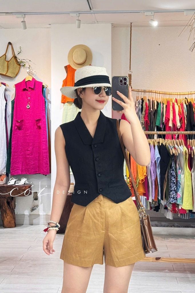 Quần short blazer linen prenium  Cói Design
