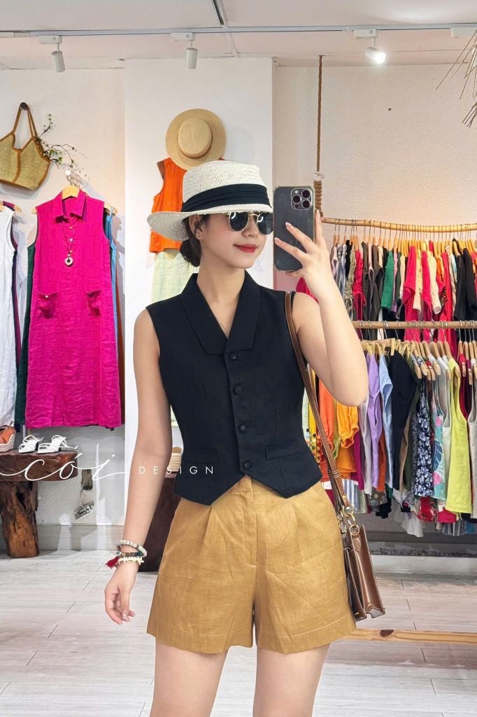 Quần short blazer linen prenium  Cói Design