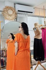 Đầm suông xoắn lưng linen tưng premium Cói Design