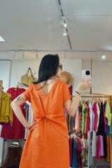 Đầm suông xoắn lưng linen tưng premium Cói Design