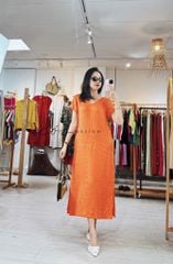 Đầm suông xoắn lưng linen tưng premium Cói Design
