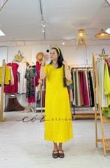 Đầm suông xoắn lưng linen tưng premium Cói Design