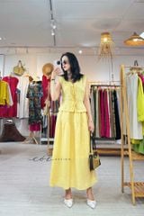 Áo sát nách phối nơ linen tưng premium Cói Design