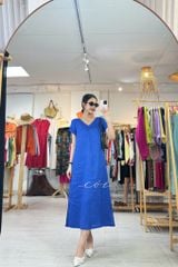 Đầm suông xoắn lưng linen tưng premium Cói Design