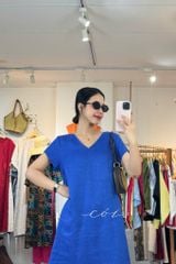 Đầm suông xoắn lưng linen tưng premium Cói Design