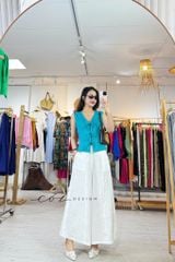Áo sát nách phối nơ linen tưng premium Cói Design