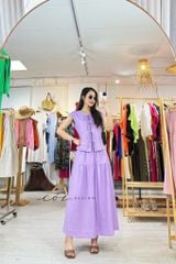 Chân váy dáng dài 1 tầng linen tưng premium Cói Design