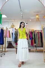 Áo sát nách phối nơ linen tưng premium Cói Design