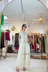 Quần 1 tầng suông lưng thun linen tưng premium Cói Design