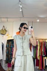 Quần 1 tầng suông lưng thun linen tưng premium Cói Design