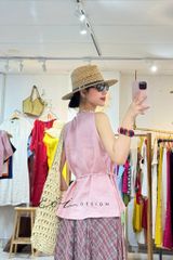 Áo yếm xếp vai linen tưng premium Cói Design