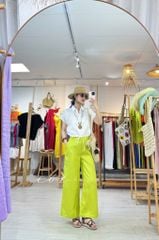 Quần suông phối bèo lai túi linen tưng premium Cói Design