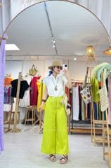 Quần suông phối bèo lai túi linen tưng premium Cói Design