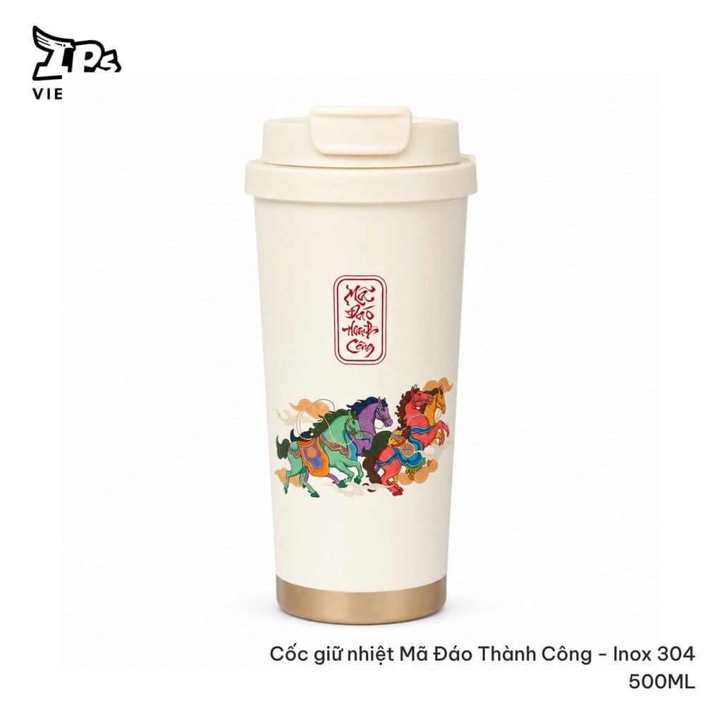  Cốc nước giữ nhiệt hoạ tiết IP Mã đáo thành công 