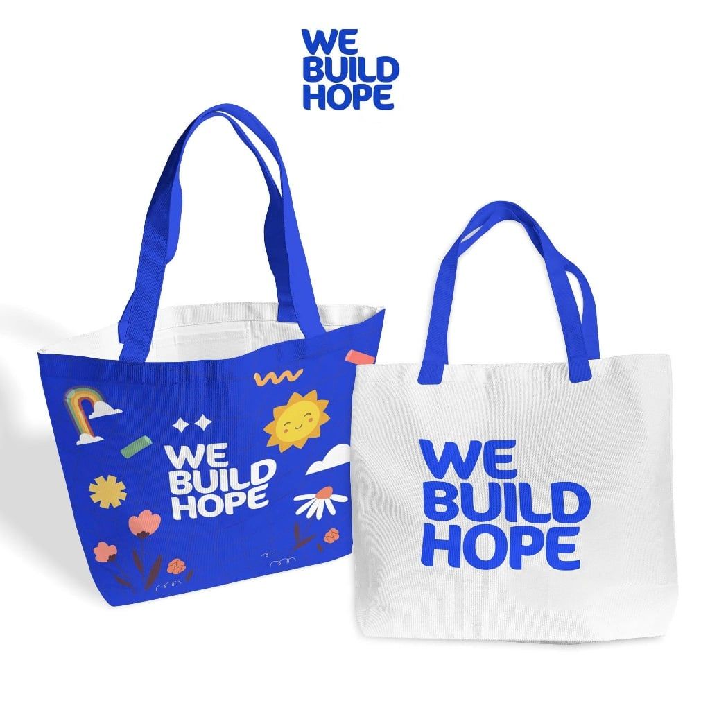  Túi Tote WE BUILD HOPE - sử dụng 2 mặt, Chất liệu vải canvas - OSBS017 