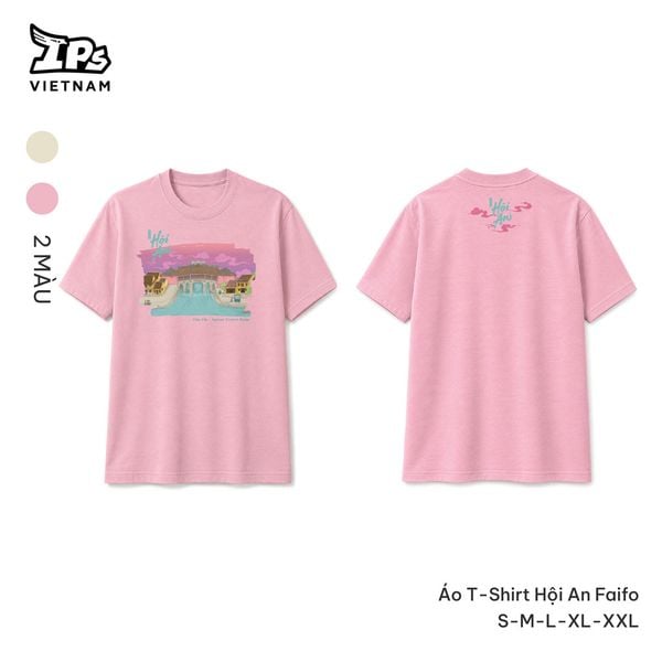  Áo T-Shirt Hội An Faifo màu Kem in hoạ tiết IP Hội An Mer 