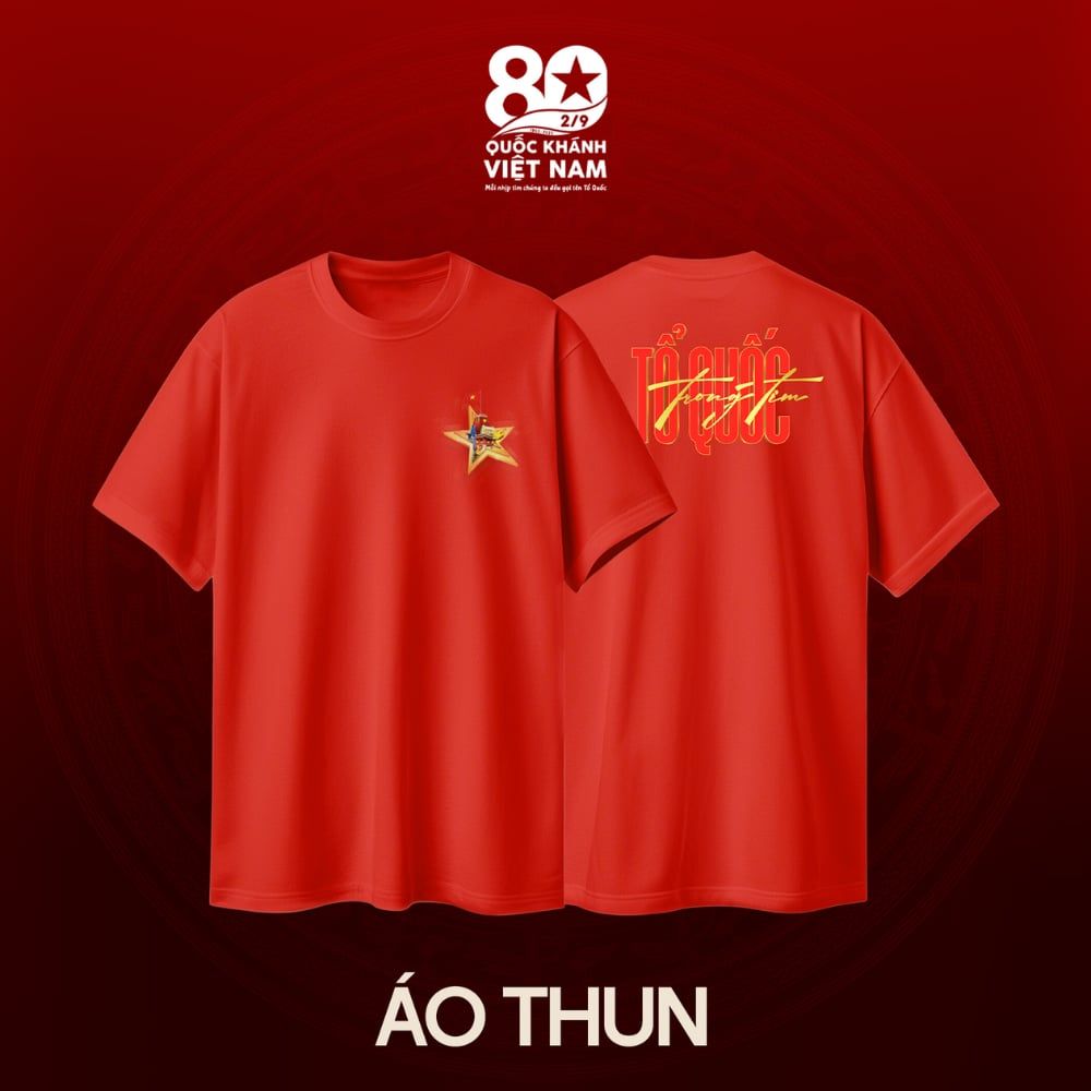  Áo thun Cotton Concert Quốc Gia 2025 in logo Tổ Quốc trong tim 