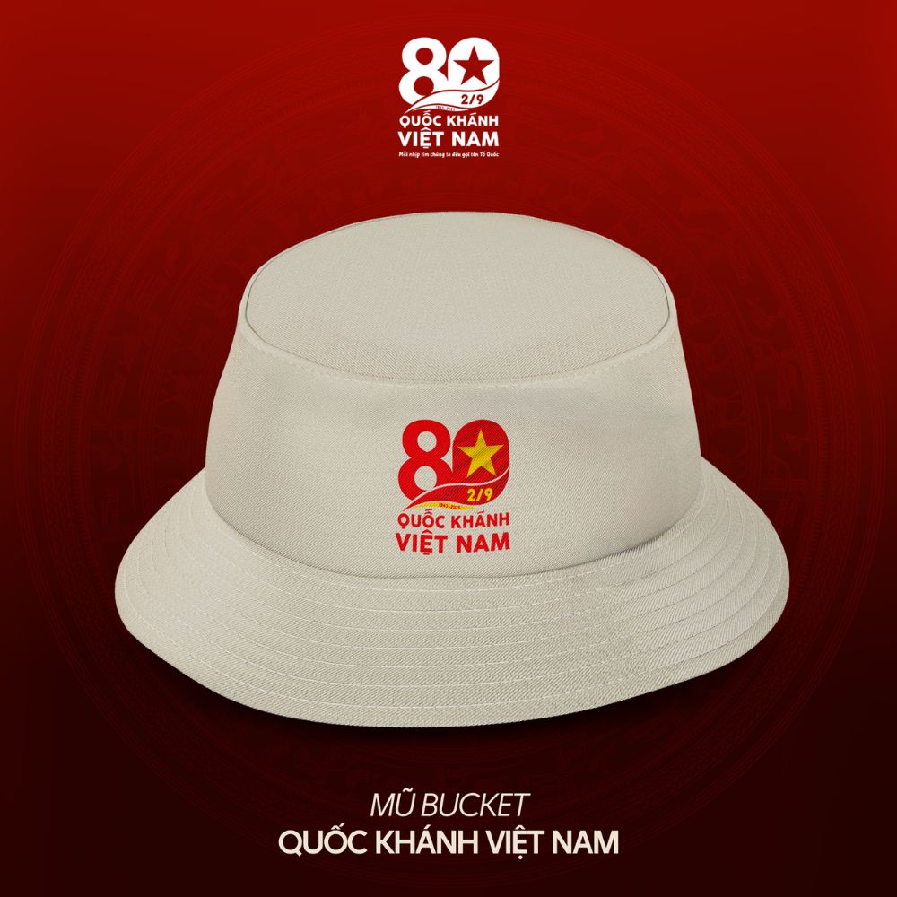  Mũ Bucket Concert Quốc Gia 2025 dạng dây rút 2 màu - Kỷ niệm 80 năm Quốc Khánh Việt Nam 