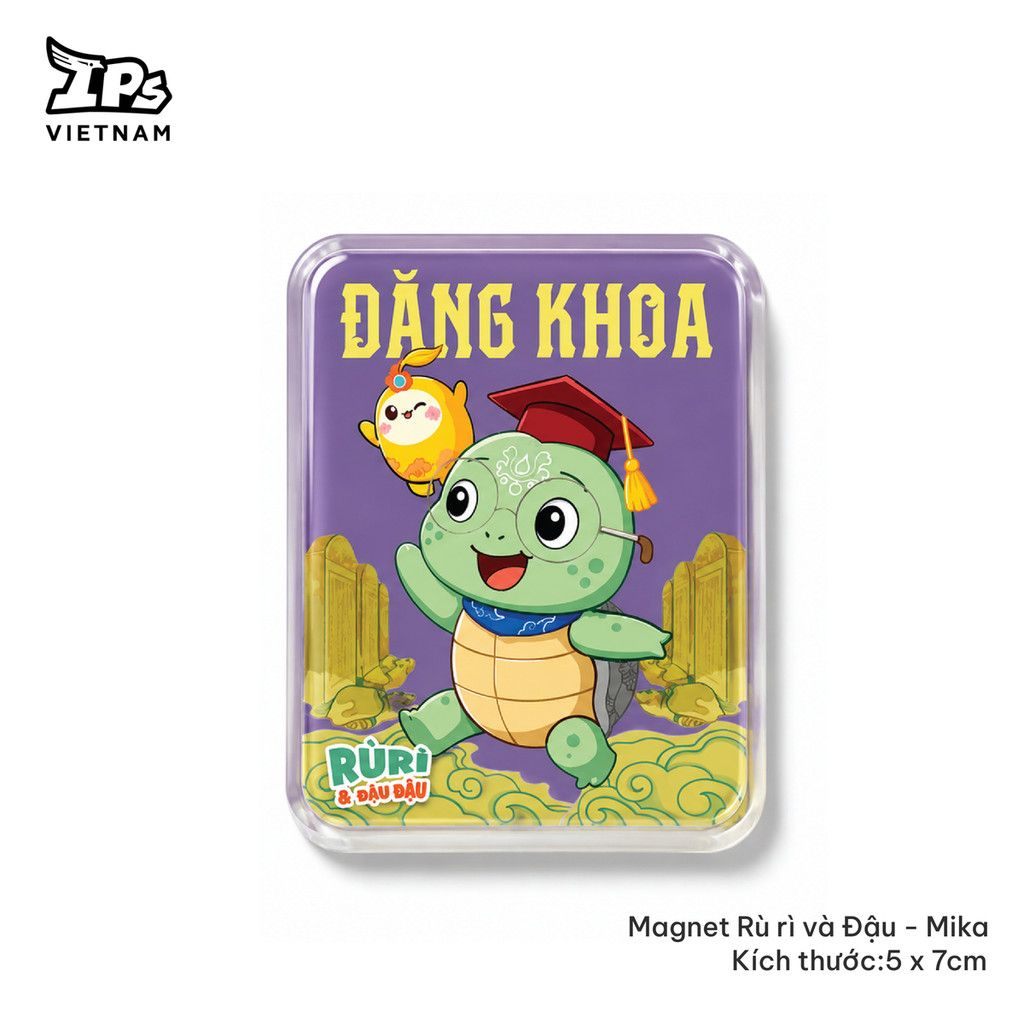 Magnet đính tủ lạnh màu Tím in hoạ tiết Rù Rì và Đậu Đậu 