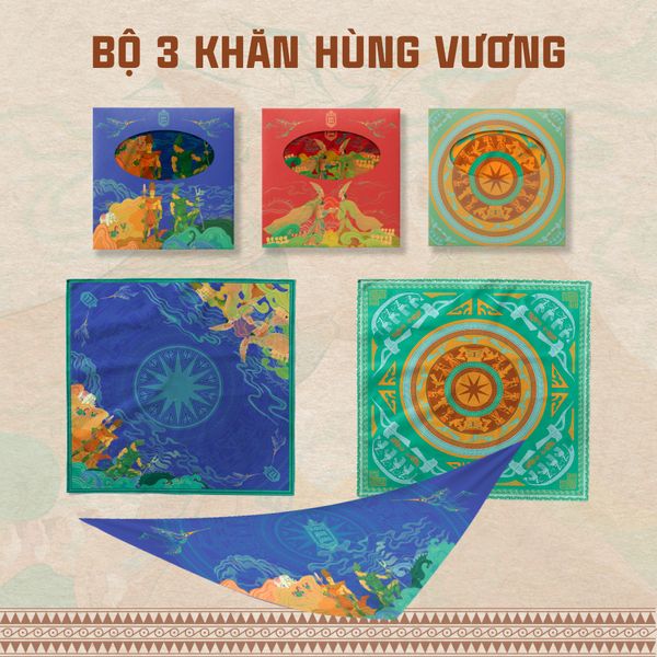  Khăn lụa Bandana họa tiết IP Hùng Vương AHV - 004 