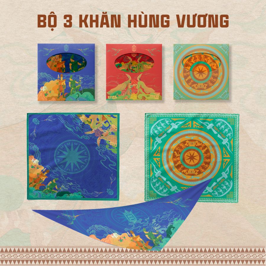  Khăn lụa Bandana họa tiết IP Hùng Vương AHV - 004 