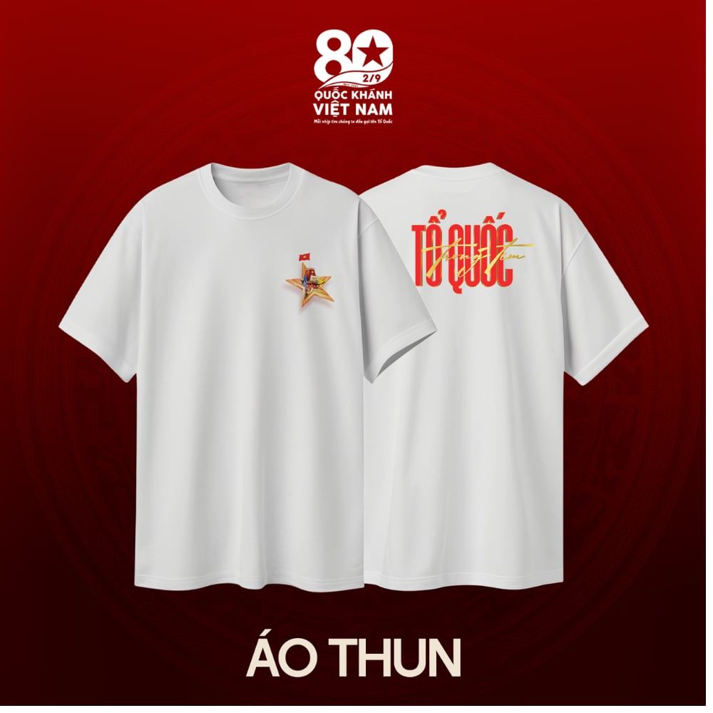  Áo thun Cotton Concert Quốc Gia 2025 in logo Tổ Quốc trong tim 