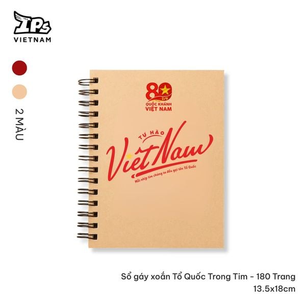  Sổ tay lò xo màu Nâu 13.5x18cm chủ đề Tổ Quốc – Việt Nam 