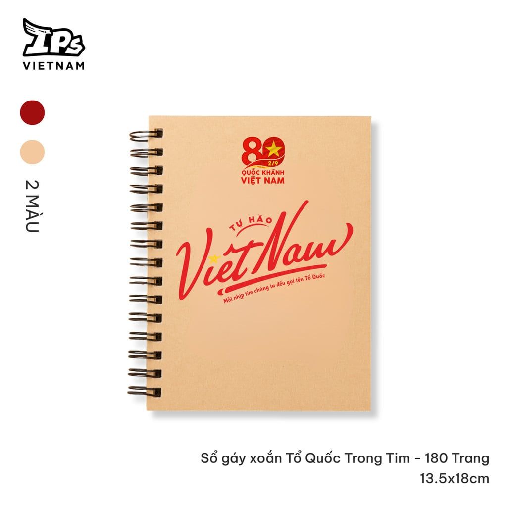 Sổ tay lò xo màu Nâu 13.5x18cm chủ đề Tổ Quốc – Việt Nam 