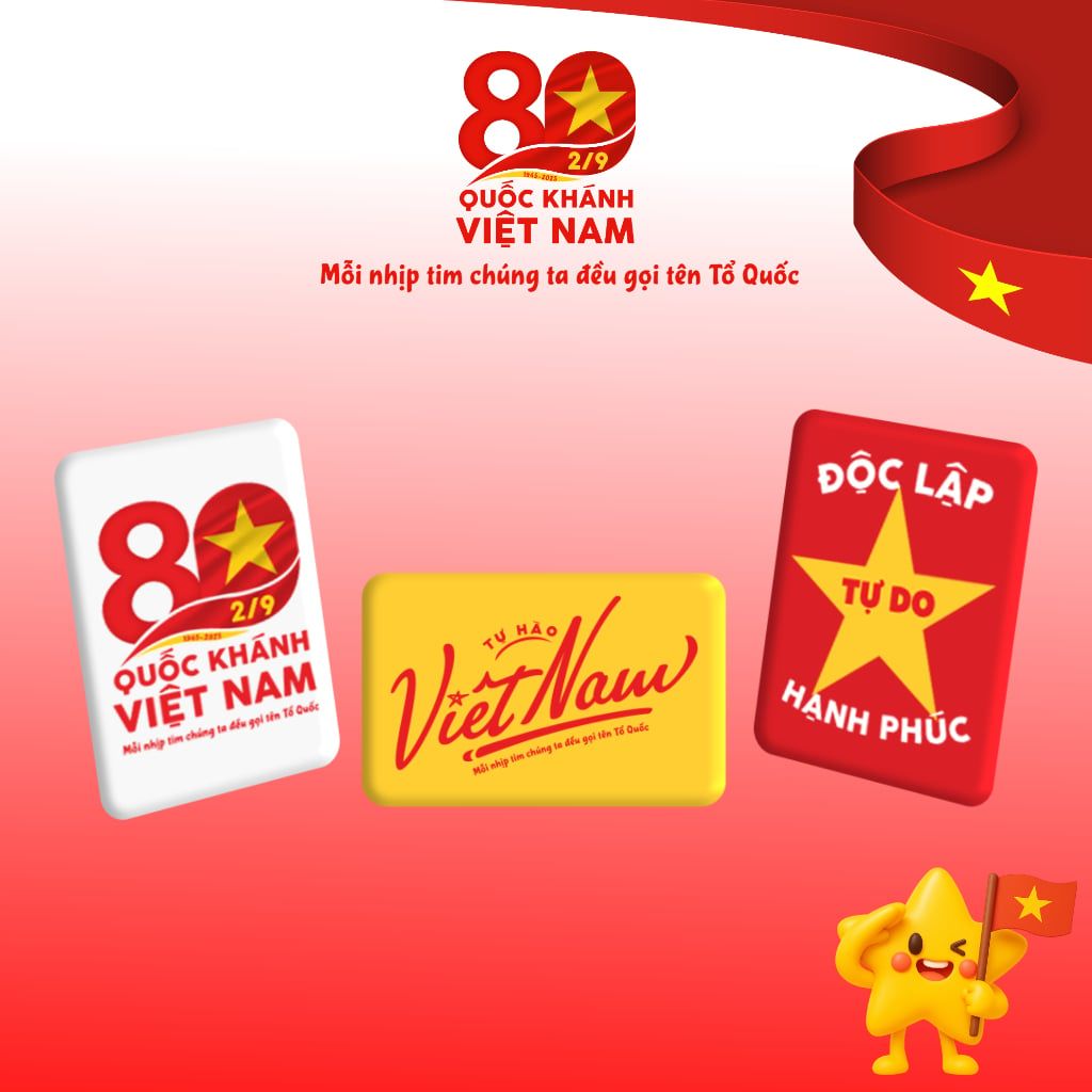  Magnet đính tủ lạnh in logo Tổ Quốc- Kỷ niệm 80 năm Quốc Khánh Việt Nam 