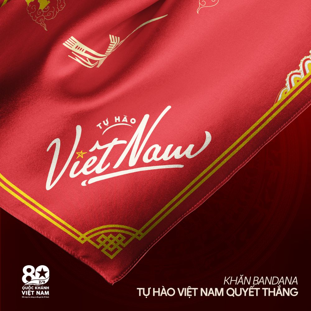  Khăn Lụa BANDANA – Lụa Satin Cao Cấp in chủ đề Tổ Quốc Việt Nam 