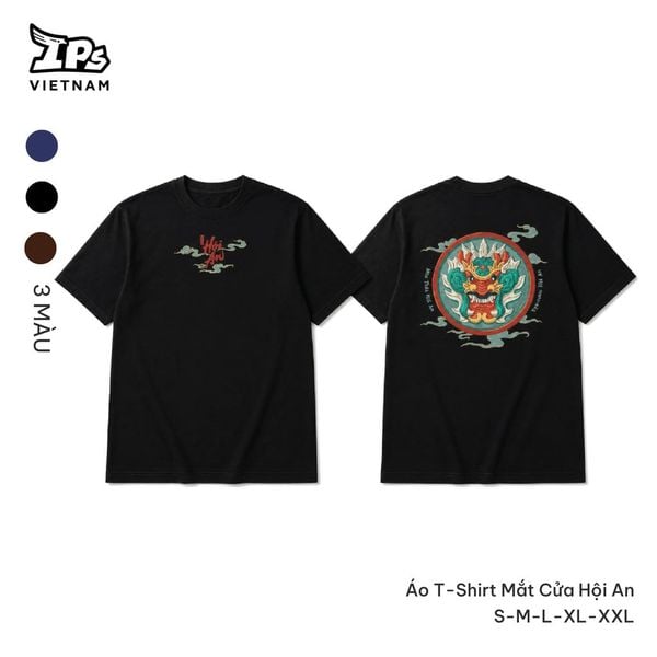  Áo T-Shirt Mắt cửa Hội An màu Đen in hoạ tiết IP Hội An Mer 