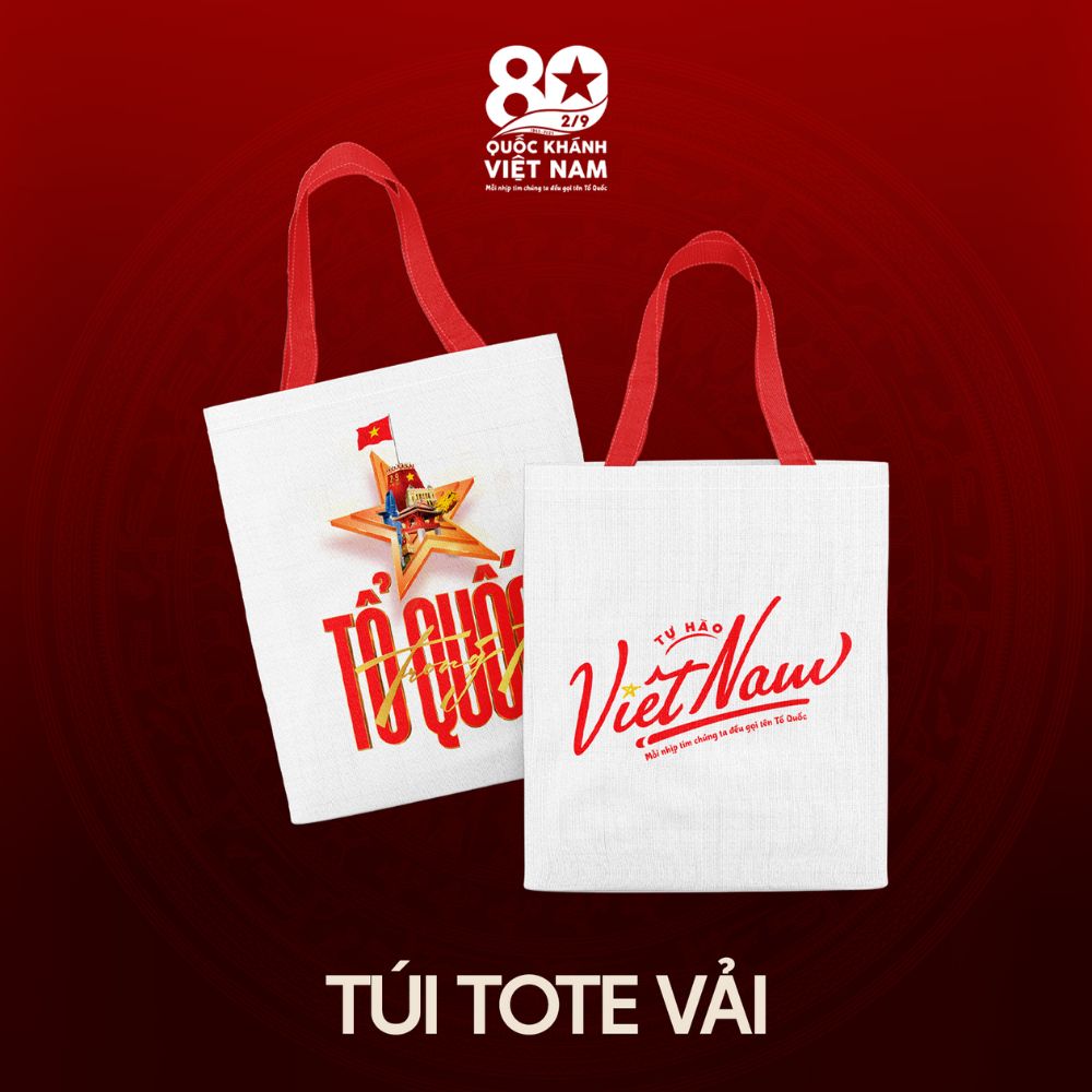  Túi tote Concert Quốc Gia 2025 vải canvas in logo Tổ Quốc trong tim –kỷ niệm Quốc Khánh Việt Nam 