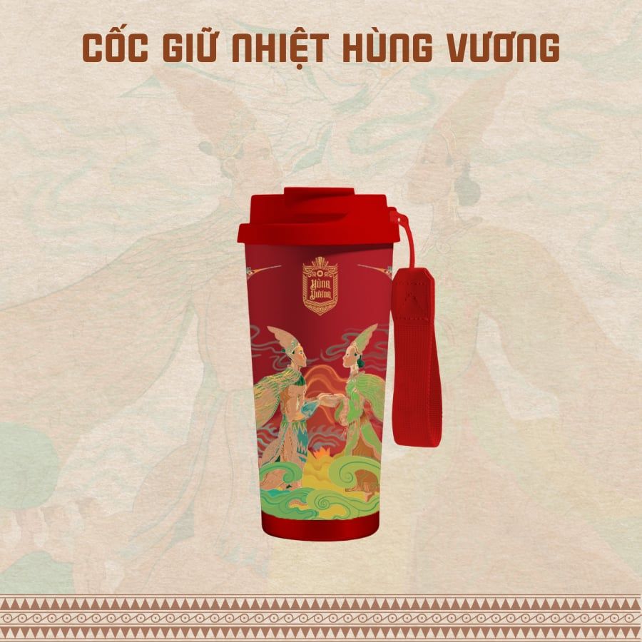  Cốc Nước/Bình nước giữ nhiệt inox 304 họa tiết IP Hùng Vương 500ml (AHV-015, AHV-016) 