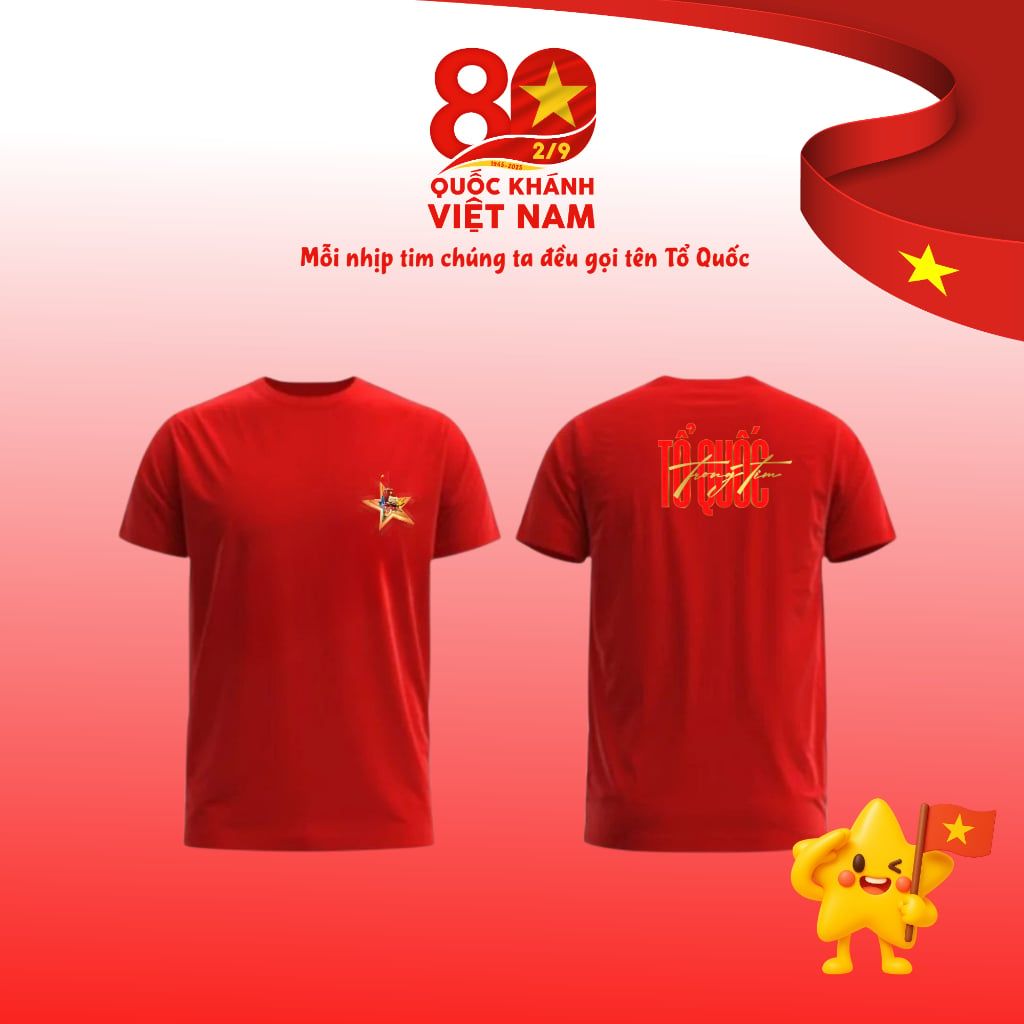  Áo thun Cotton Concert Quốc Gia 2025 in logo Tổ Quốc trong tim 