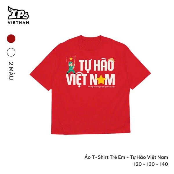  Áo thun size Trẻ Em Đỏ in logo Tự Hào Việt Nam 
