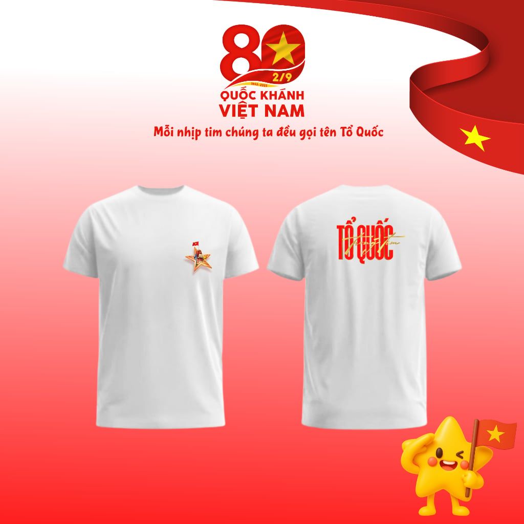  Áo thun Cotton Concert Quốc Gia 2025 in logo Tổ Quốc trong tim 