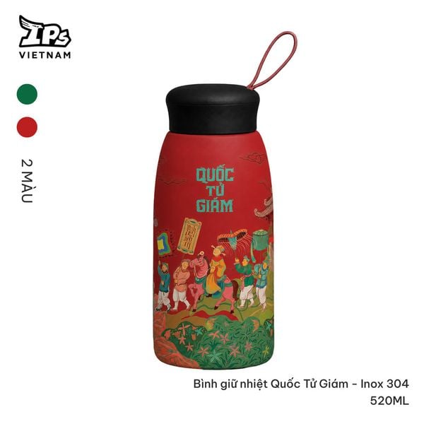  Bình nước giữ nhiệt màu Xanh inox 304 dung tích 520ml IP Văn Miếu 