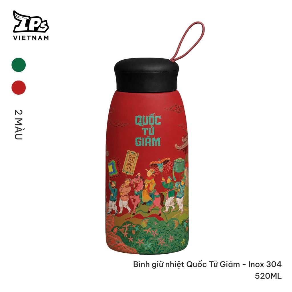 Bình nước giữ nhiệt màu Xanh inox 304 dung tích 520ml IP Văn Miếu 