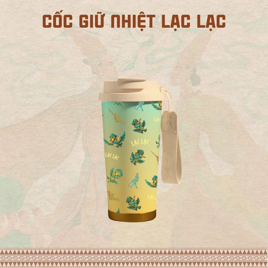  Cốc Nước/Bình nước giữ nhiệt inox 304 họa tiết IP Hùng Vương 500ml (AHV-015, AHV-016) 