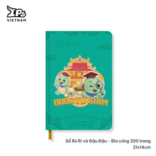  Sổ Rù Rì và Đậu Đậu màu Kem - Bìa cứng 200 trang 21x14cm 