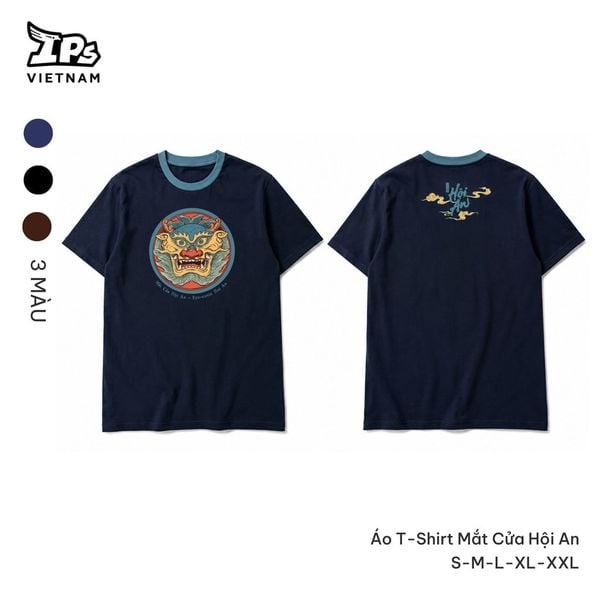  Áo T-Shirt Mắt cửa Hội An màu Xanh Than in hoạ tiết IP Hội An Mer 