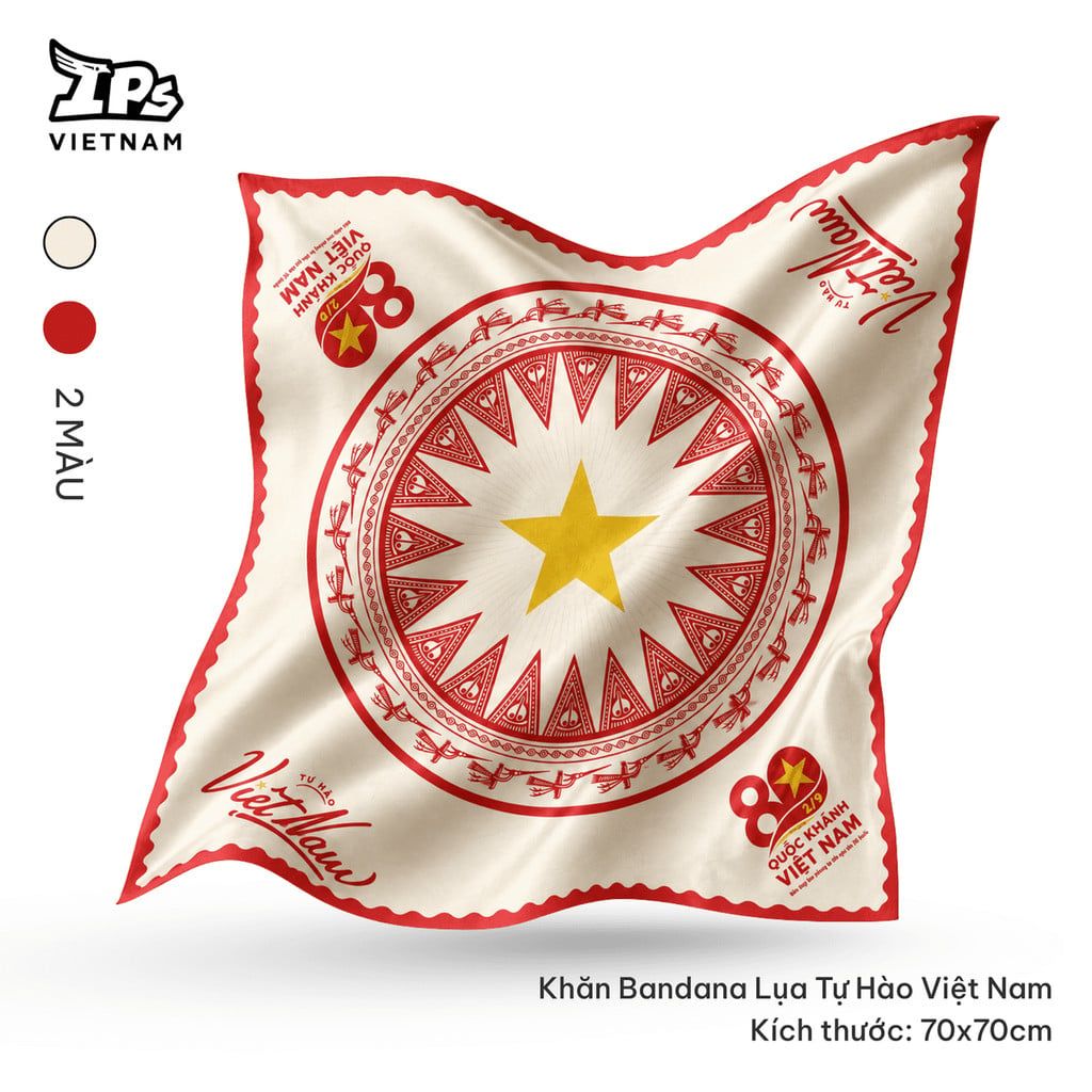  Khăn Lụa BANDANA – Lụa Satin Cao Cấp in chủ đề Tổ Quốc Việt Nam 